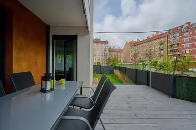 Balkon lub taras w obiekcie Lokum Vena Apartment with Terrace & Parking Wrocław by Noclegi Renters