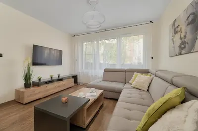Część wypoczynkowa w obiekcie Lokum Vena Apartment with Terrace & Parking Wrocław by Noclegi Renters