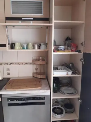 Kuchnia lub aneks kuchenny w obiekcie Apartament u Dany Las wita Was w otoczeniu gór i dzikiej przyrody