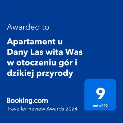 Certyfikat, podpis lub inny dokument wystawiony w obiekcie Apartament u Dany Las wita Was w otoczeniu gór i dzikiej przyrody