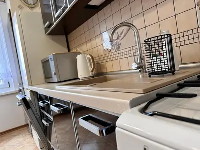 Kuchnia lub aneks kuchenny w obiekcie Apartament Dąbrowskiego - Gliwice