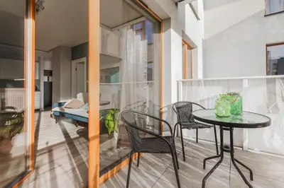 Część wypoczynkowa w obiekcie Luksusowy apartament z parkingiem w samym centrum Wrocławia