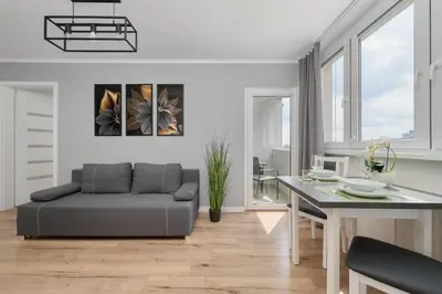 Część wypoczynkowa w obiekcie Apartament Studzienna Wrocław by Noclegi Renters