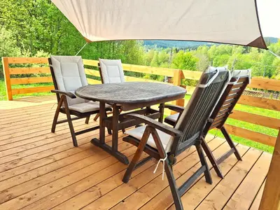 Balkon lub taras w obiekcie Domki w Bartnicy - Góry Sowie