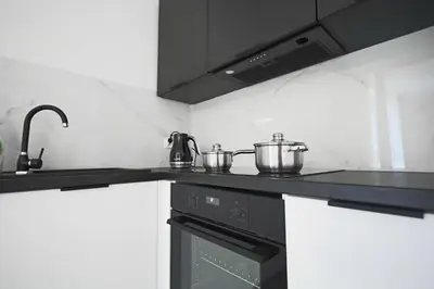 Kuchnia lub aneks kuchenny w obiekcie Reymonta 22 Apartamenty