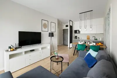 Telewizja i/lub zestaw kina domowego w obiekcie Apartament Radosny