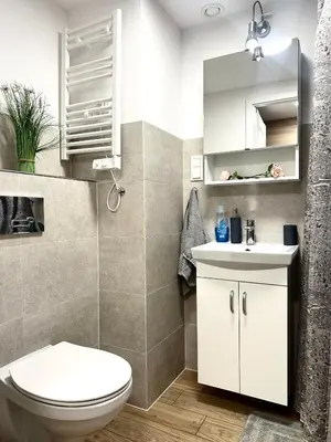 Łazienka w obiekcie Zarembowicza Apt 36 - Self Check-In 20h - Parking &Lift