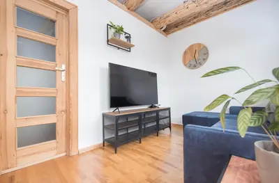 Telewizja i/lub zestaw kina domowego w obiekcie Apartament Nowy Świat 2