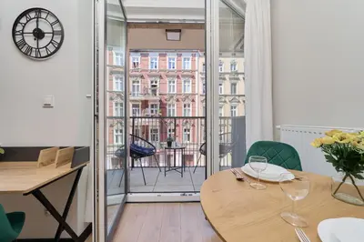 Plan piętra w obiekcie Cozy Studio Wroclaw Nadodrze for 3 Guests with Balcony by Noclegi Renters