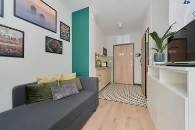 Kuchnia lub aneks kuchenny w obiekcie Cozy Studio Wroclaw Nadodrze for 3 Guests with Balcony by Noclegi Renters