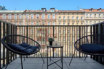 Balkon lub taras w obiekcie Cozy Studio Wroclaw Nadodrze for 3 Guests with Balcony by Noclegi Renters
