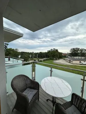 Balkon lub taras w obiekcie Apartament 32 Rowery, Spacery w Dolinie Baryczy - 5D Apartamenty
