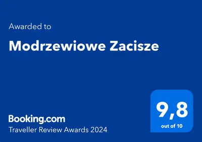 Certyfikat, podpis lub inny dokument wystawiony w obiekcie Modrzewiowe Zacisze