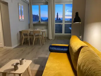 Część wypoczynkowa w obiekcie Apartament Zachody nad Wrocławiem