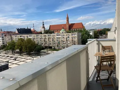 Balkon lub taras w obiekcie Apartament Zachody nad Wrocławiem