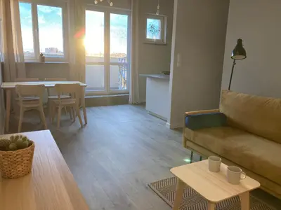 Część wypoczynkowa w obiekcie Apartament Zachody nad Wrocławiem