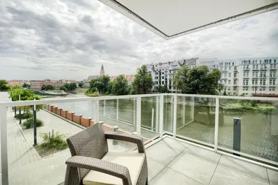 Balkon lub taras w obiekcie AboutArtApartments - Twin Towers