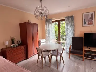 Telewizja i/lub zestaw kina domowego w obiekcie Apartament Pod Orzechem