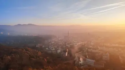 Widok na góry z tego pensjonatu