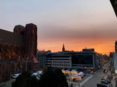 Widok na miasto Wrocław z tego apartamentu