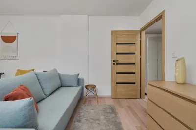 Część wypoczynkowa w obiekcie City Center Mirrors Apartment with Parking by Noclegi Renters