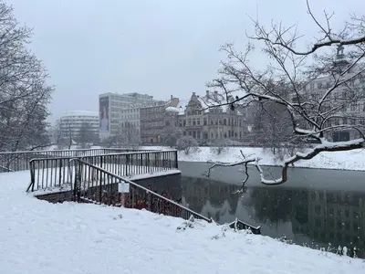 Obiekt Aura Apartment zimą