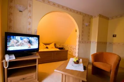 Telewizja i/lub zestaw kina domowego w obiekcie Gościniec Willa Sandra