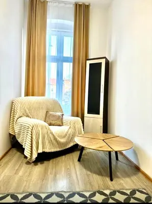 Łóżko lub łóżka w pokoju w obiekcie Centrum Legnica