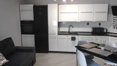 Kuchnia lub aneks kuchenny w obiekcie Apartament Zalesie z tarasem