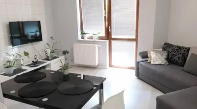 Część wypoczynkowa w obiekcie Apartament Zalesie z tarasem