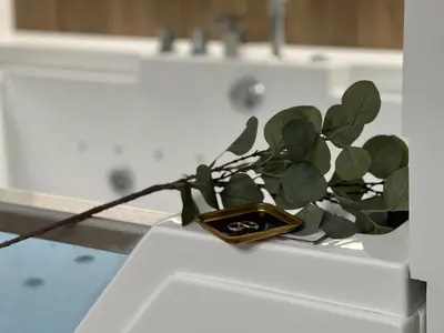 Plan piętra w obiekcie Gold Sleep apartament we Wrocławiu z prywatnym jacuzzi i dużym łóżkiem