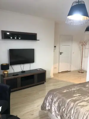Telewizja i/lub zestaw kina domowego w obiekcie Golden Apartment