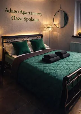 Łóżko lub łóżka w pokoju w obiekcie Adago Apartamenty Oaza Szczawno-Zdrój -Luksusowe Apartamenty - Blisko Parku Zdrojowego - Parking - Cisza i Relaks