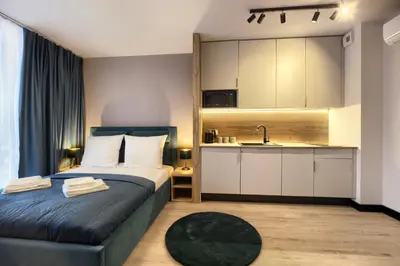Łóżko lub łóżka w pokoju w obiekcie AboutArtApartments - Otyńska 4