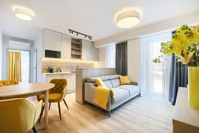 Kuchnia lub aneks kuchenny w obiekcie AboutArtApartments - Otyńska 4