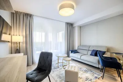 Łóżko lub łóżka w pokoju w obiekcie AboutArtApartments - Otyńska 4