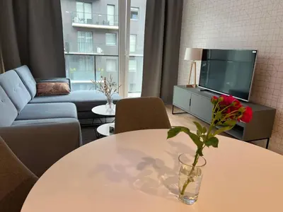 Część wypoczynkowa w obiekcie Apartament Mieszczański Klima-ParkigFree2x-Netflix-YouTube