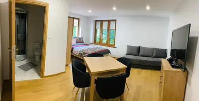 Telewizja i/lub zestaw kina domowego w obiekcie Mountain View Guest Rooms