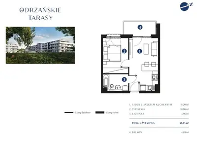 Plan piętra w obiekcie Krapkowice Odrzańskie Tarasy
