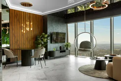 Część wypoczynkowa w obiekcie Sky Tower Apartamenty - In The Sky Apartments
