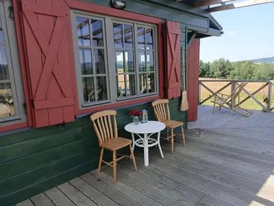 Balkon lub taras w obiekcie Chatka na Wzgórzu