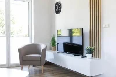 Telewizja i/lub zestaw kina domowego w obiekcie Apartamenty Nowy Zdrój