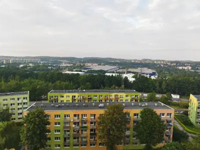 Widok na miasto Wałbrzych z tego apartamentu