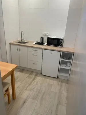 Kuchnia lub aneks kuchenny w obiekcie Hotel Zielony & OW Borowik & Pensjonat Manhattan - Centrum Rekreacji i Wypoczynku GASTROTUR