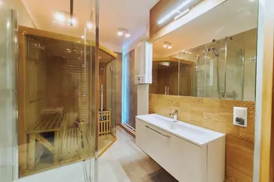 Łazienka w obiekcie Marel-Apartament Błękitny sauna Polanica Zdrój