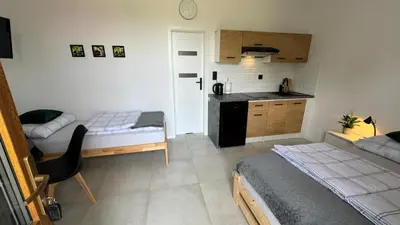 Łóżko lub łóżka w pokoju w obiekcie Mini Apartament Pod 13
