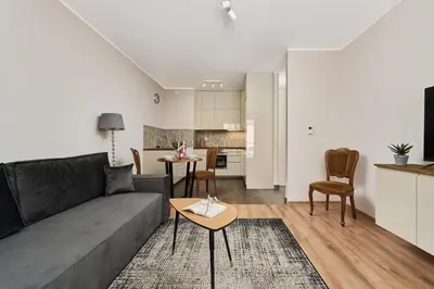 Część wypoczynkowa w obiekcie Apartment Na Szancach with Balcony by Noclegi Renters