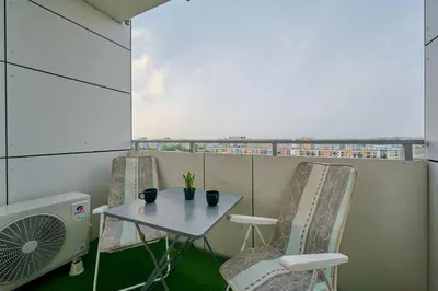 Balkon lub taras w obiekcie Apartament Drzewieckiego with Parking Wrocław by Noclegi Renters