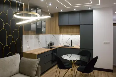 Kuchnia lub aneks kuchenny w obiekcie Apartament POSEJDON Gliwice