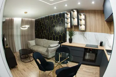 Kuchnia lub aneks kuchenny w obiekcie Apartament POSEJDON Gliwice